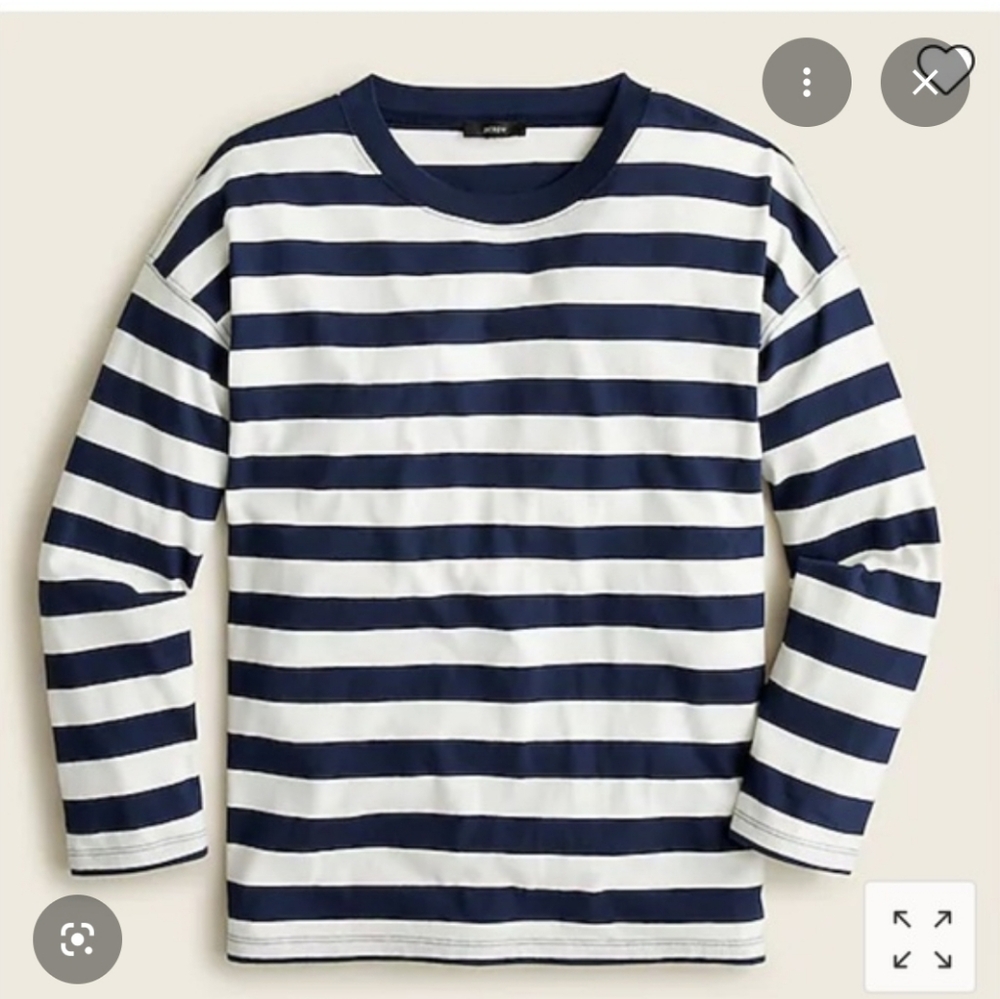 2 J Crew Oversized Wide Sleeved Striped Tees Fits Size Small